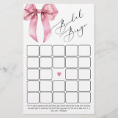 Pink Bow vrijgezellenfeest bingo spel (Voorkant)