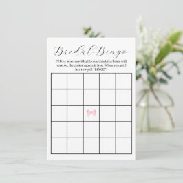 Pink Bow Vrijgezellenfeest Bingo spel – Afdrukbaar Notitiekaartje