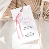 Pink Bow Vrijgezellenfeest Dank u Labels, Favor Ta Cadeaulabel