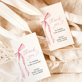 Pink Bow Vrijgezellenfeest Dank u Labels, Favor Ta Cadeaulabel