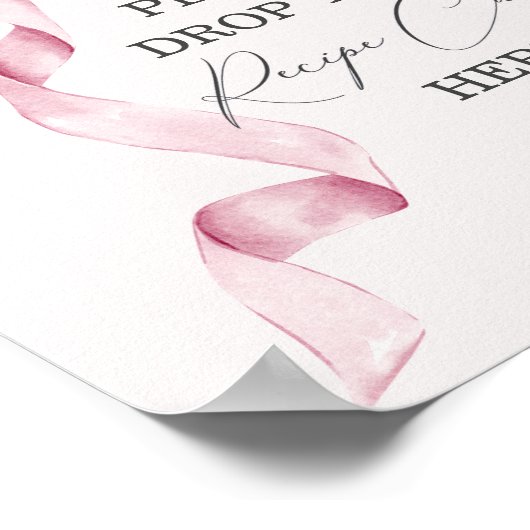 Pink Bow Vrijgezellenfeest Deel een Recept Kaart S Poster (Hoek)