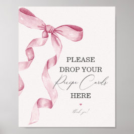 Pink Bow Vrijgezellenfeest Deel een Recept Kaart S Poster