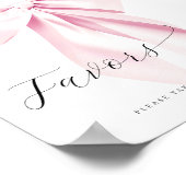 Pink Bow Vrijgezellenfeest Favors Tafelteken Poster (Hoek)