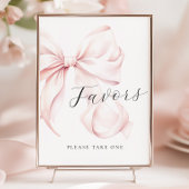 Pink Bow Vrijgezellenfeest Favors Tafelteken Poster