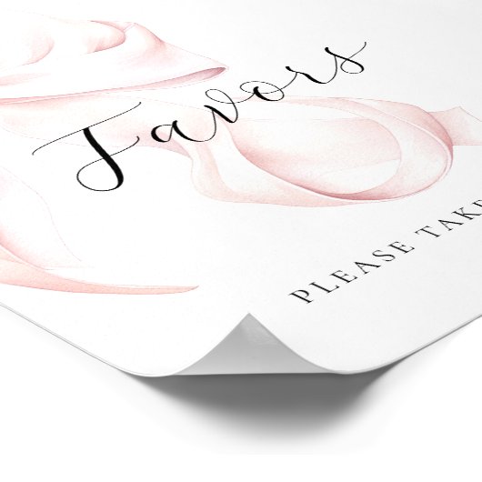Pink Bow Vrijgezellenfeest Favors Tafelteken Poster (Hoek)