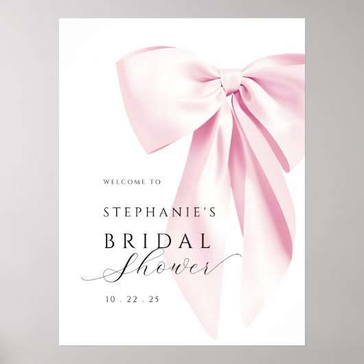 Pink Bow Vrijgezellenfeest Poster (Voorkant)