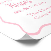 Pink Bow Vrijgezellenfeest Raad eens hoeveel kusse Poster (Hoek)