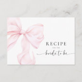 Pink Bow Vrijgezellenfeest Recept Aanvraag Informatiekaartje (Voorkant)