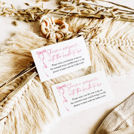 Pink Bow Vrijgezellenfeest Recept Aanvraag Informatiekaartje