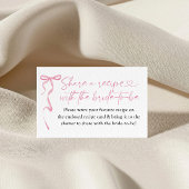 Pink Bow Vrijgezellenfeest Recept Aanvraag Informatiekaartje