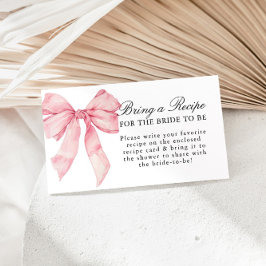 Pink Bow Vrijgezellenfeest Recept Aanvraag Informatiekaartje