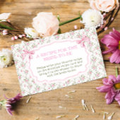 Pink Bow Vrijgezellenfeest Recept voor de bruid Informatiekaartje