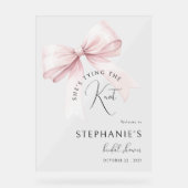 Pink Bow Vrijgezellenfeest welkom Acryl Bord (Voorkant)