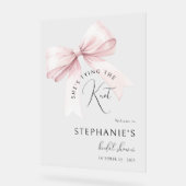 Pink Bow Vrijgezellenfeest welkom Acryl Bord (Hoek)