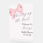 Pink Bow Vrijgezellenfeest Welkomstbord Acryl Bord (Hoek)