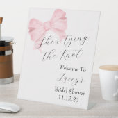 Pink Bow Vrijgezellenfeest Welkomstbord Reclamebord Met Voetstuk (Insitu)