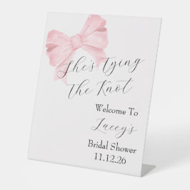 Pink Bow Vrijgezellenfeest Welkomstbord Reclamebord Met Voetstuk