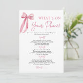 Pink Bow Wat is er op je telefoon Vrijgezellenfees Kaart (Staand voorkant)