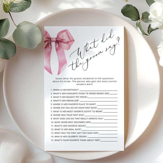 Pink Bow Wat zei de bruidegom vrijgezellenfeest sp (Creator heeft geüpload)