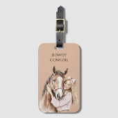 Pink Bow Western Farm Cowgirl Horse Bagagelabel (Voorkant (verticaal))