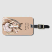 Pink Bow Western Farm Cowgirl Horse Bagagelabel (Voorkant (horizontaal))