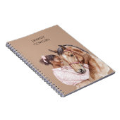 Pink Bow Western Farm Cowgirl Horse Notitieboek (Rechterzijde)