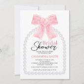 Pink Bow White Pearl Arch Vrijgezellenfeest Kaart (Voorkant)