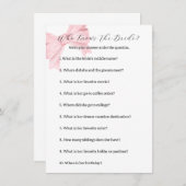 Pink Bow Who Knows The Bride Game beroemd gemaakt Notitiekaartje (Voorkant / Achterkant)