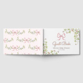 Pink Bow wilde bloem Baby shower Gastenboek (Volledig)
