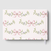 Pink Bow wilde bloem Baby shower Gastenboek (Achterkant)