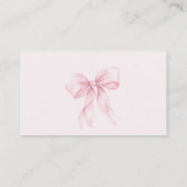 Pink Bow Wildflower Boek voor baby ticket Informatiekaartje (Achterkant)