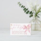Pink Bow Wildflower Boek voor baby ticket Informatiekaartje (Staand voorkant)