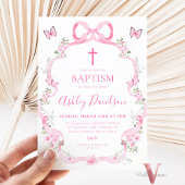 Pink Bow Wildflower Butterfly doop doop doop Kaart