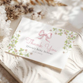 Pink Bow  wildflower Dank je kaart