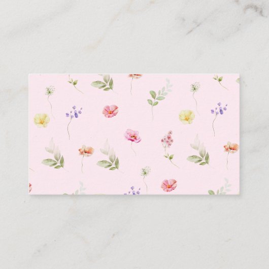 Pink Bow Wildflower Luier verloot ticket Informatiekaartje (Achterkant)