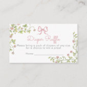 Pink Bow Wildflower Luier verloot ticket Informatiekaartje (Voorkant)