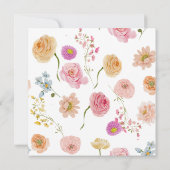 Pink Bow Wildflower Vrijgezellenfeest Kaart (Achterkant)