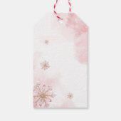 Pink Bow Winter Baby shower Bedankt Cadeaulabel (Achterkant)