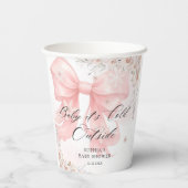 Pink Bow Winter Baby shower Papieren Bekers (Achterkant)