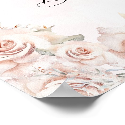 Pink Bow Winter Baby shower Welkom Poster (Hoek)