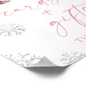 Pink Bow Winter Books Baby Shower Cards & Gifts Poster (Hoek)