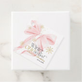 Pink Bow Winter Onederland 1st Birthday Bedankjes Labels (In situ)