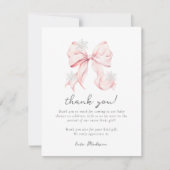 Pink Bow Winter Snowflake Baby Shower Notitiekaartje (Voorkant)