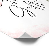 Pink Bow Winter Snowflake BabyShower Cards & Gifts Poster (Hoek)