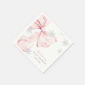 Pink Bow Winter Theme Snowflake Baby Shower Servet (Hoek)