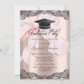 Pink Bow Your Photo Rose Gold Graduation   Kaart (Voorkant)