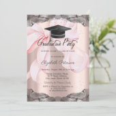 Pink Bow Your Photo Rose Gold Graduation   Kaart (Staand voorkant)