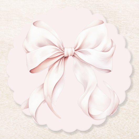 Pink Bow Ze is de knoop aan het knopen Kartonnen Onderzetters (Voorkant)