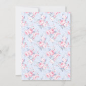 Pink Bow Ze is het vastbinden van de knoop Vrijgez Bedankkaart (Achterkant)