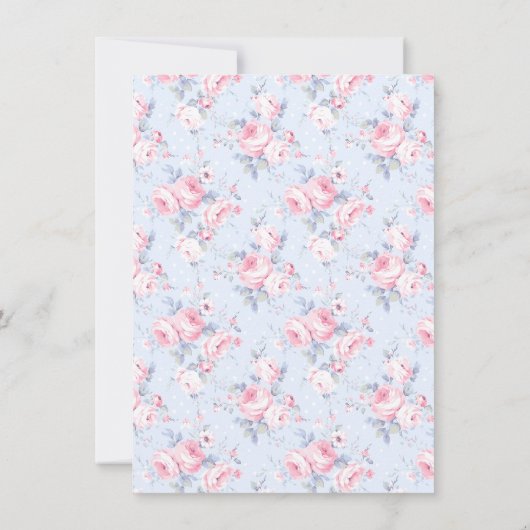 Pink Bow Ze is het vastbinden van de knoop Vrijgez Bedankkaart (Achterkant)